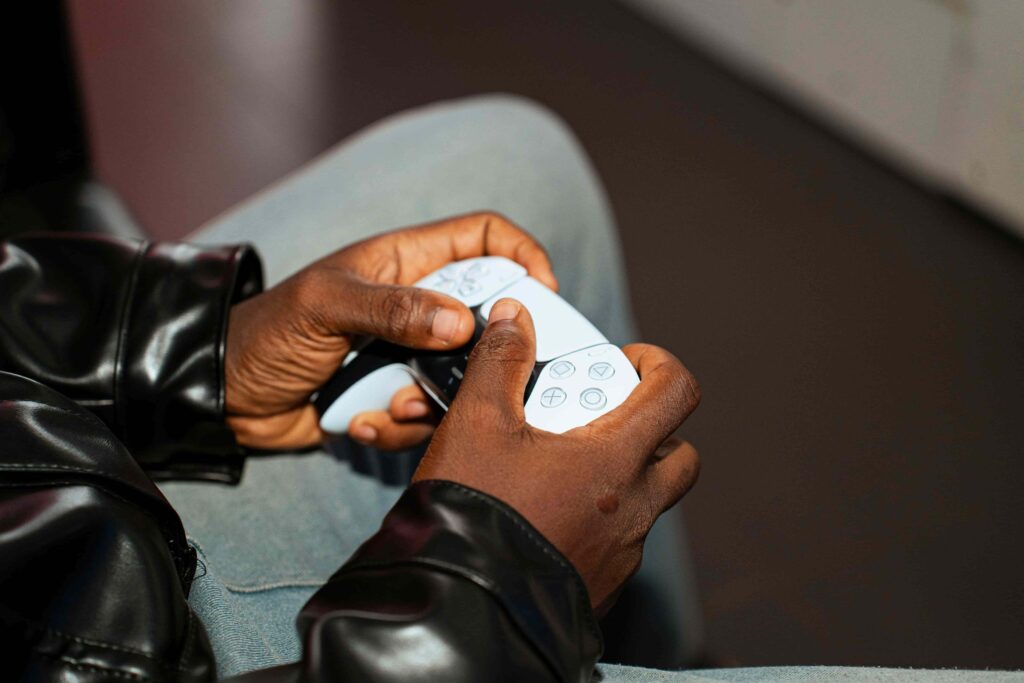 Gamer holding a game pad
