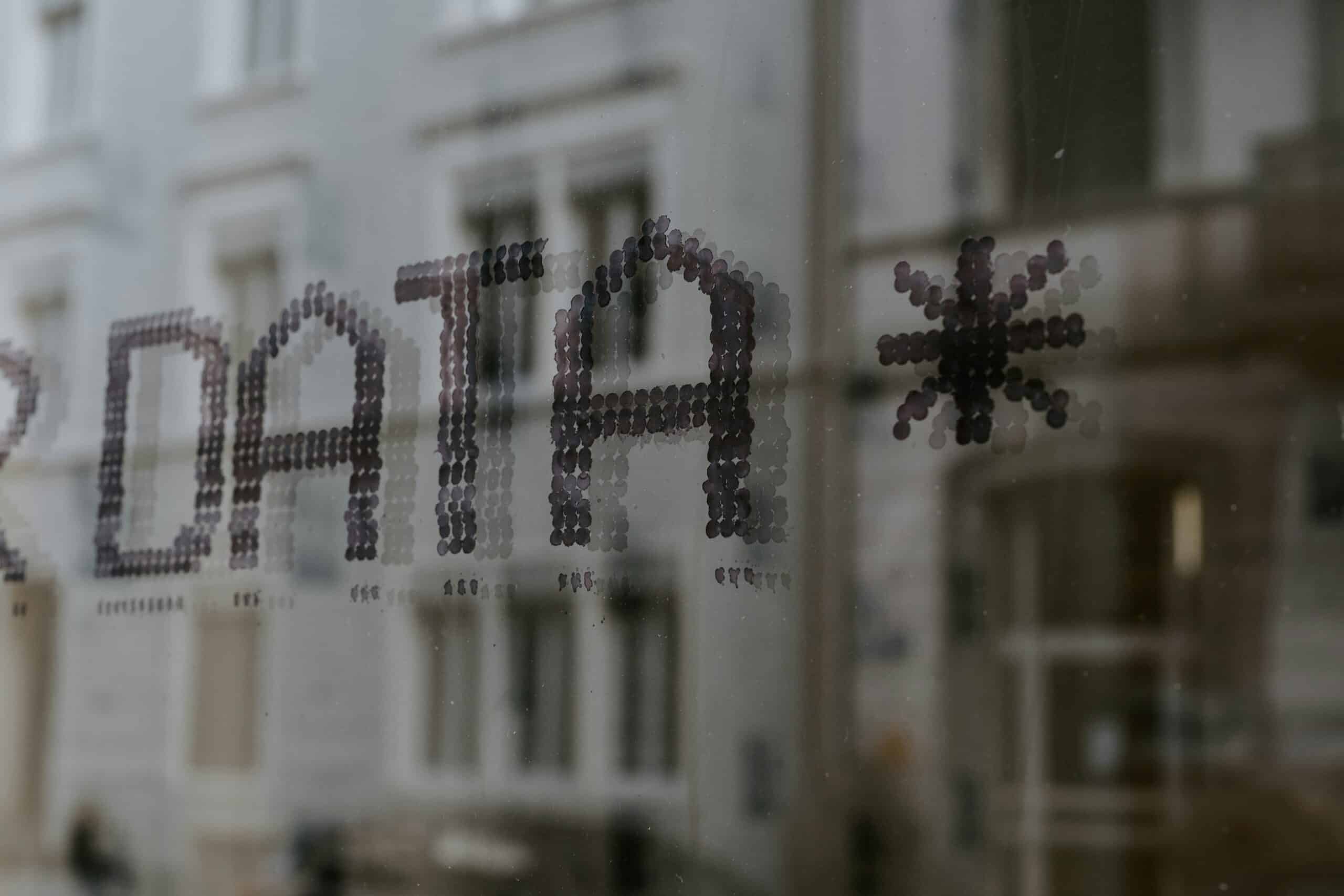 DATA written on a glass